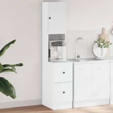 Stylish Kitchen Cabinet in White - 35x50x180 cm