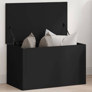 Storage Box Black 60x35x35 cm | Engineered Wood - HipoMarket