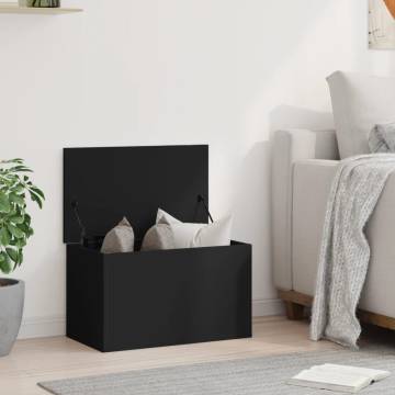 Storage Box Black 60x35x35 cm | Engineered Wood - HipoMarket