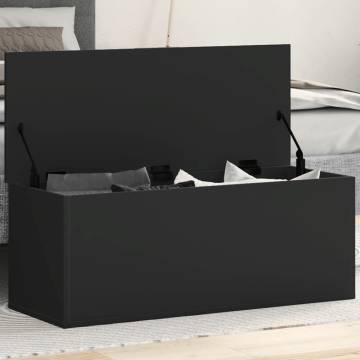 Storage Box Black 90x35x35 cm | Durable Engineered Wood