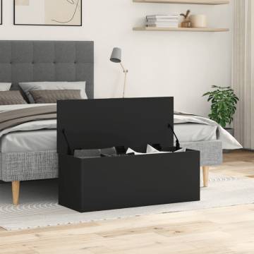 Storage Box Black 90x35x35 cm | Durable Engineered Wood