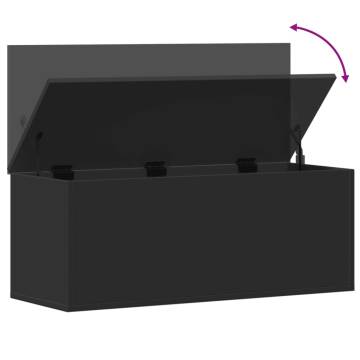 Storage Box Black 90x35x35 cm | Durable Engineered Wood