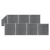 WPC Fence Set 7 Square + 1 Slanted 1311x186 cm Grey Colour grey Quantity in Package 1 Model 7 sections + 1 slanted section 